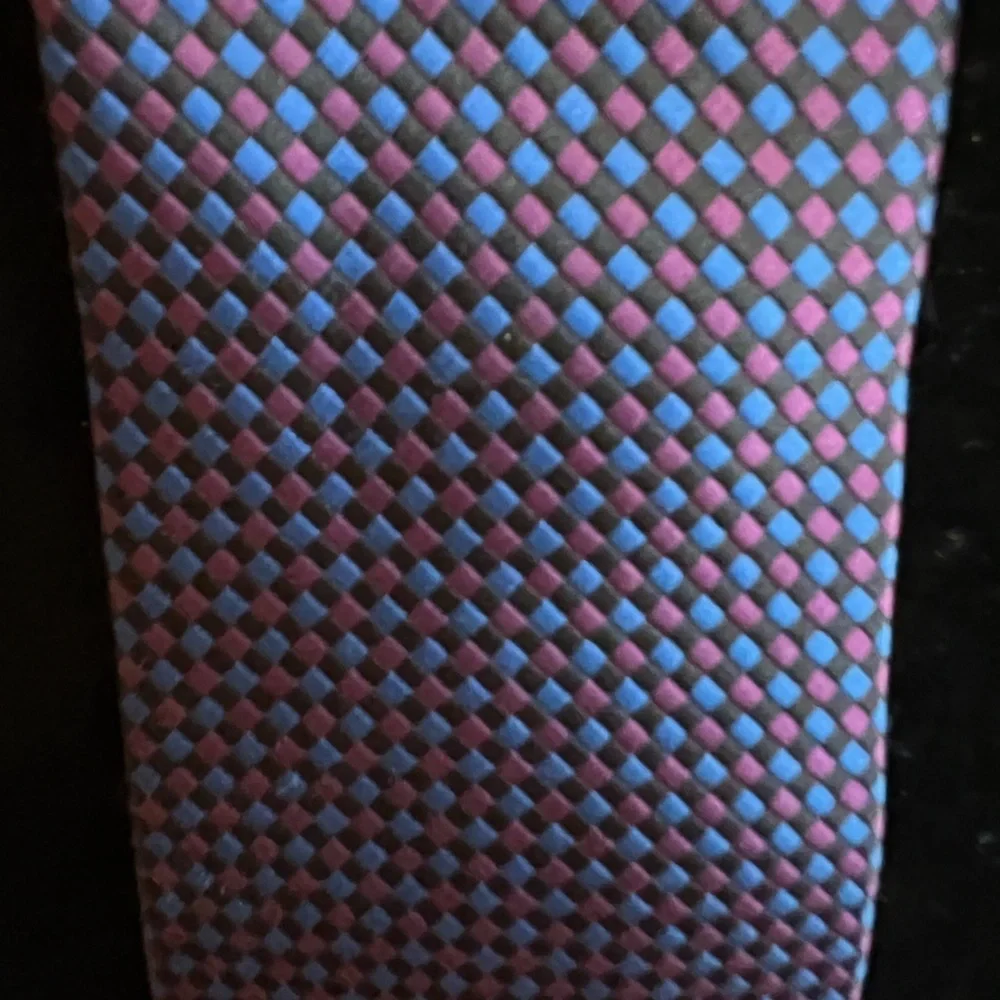 Vitarelli Tie 100% Silk blue and Red Diamond